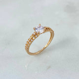 Anillo Solitario Punta Direccional 1.95gr / T6 1/2 / Cirocnes Blancos Oro Amarillo