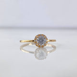 Anillo Solitario Halo 1.35gr / T7 / Circular Circones Blancos Oro Amarillo