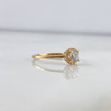 Anillo Solitario Halo 1.35gr / T7 / Circular Circones Blancos Oro Amarillo