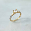 Anillo Solitario Cuadrado 2.1gr / T6 1/4 / Cirocnes Blancos Dos Oros Amarillo Blanco