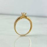 Anillo Solitario Filigrama 2.15gr / T7 1/2 / Circones Blancos Oro Amarillo