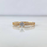 Anillo Solitario Filigrama 2.15gr / T7 1/2 / Circones Blancos Oro Amarillo