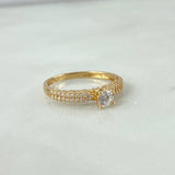 Anillo Solitario Filigrama 2.15gr / T7 1/2 / Circones Blancos Oro Amarillo