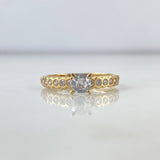 Anillo Solitario Circulos 2.45gr / T6 3/4 / Circones Blancos Oro Amarillo