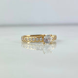 Anillo Solitario Circulos 2.45gr / T6 3/4 / Circones Blancos Oro Amarillo