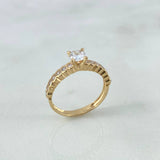 Anillo Solitario Circulos 2.45gr / T6 3/4 / Circones Blancos Oro Amarillo