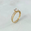 Anillo Solitario Circulos 2.45gr / T6 3/4 / Circones Blancos Oro Amarillo