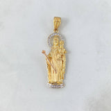 Dije Virgen Auxiliadora 5.3gr / 4.5cm / Circones Blancos Tres Oros