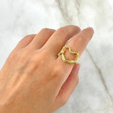 Anillo Corazon Alambrado 3.9gr / T6 1/4 / Oro Amarillo ©