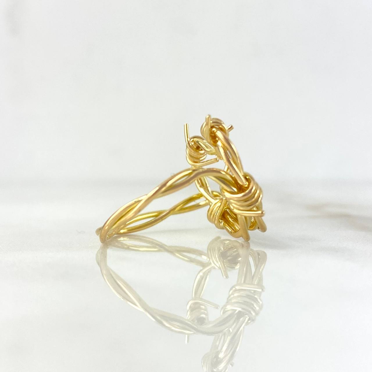 Anillo Corazon Alambrado 4gr / T7 / Oro Amarillo