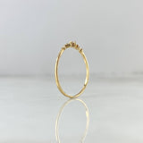 Anillo Lagrima Morse 0.75gr / T5 3/4 / Circones Blancos Oro Amarillo ©