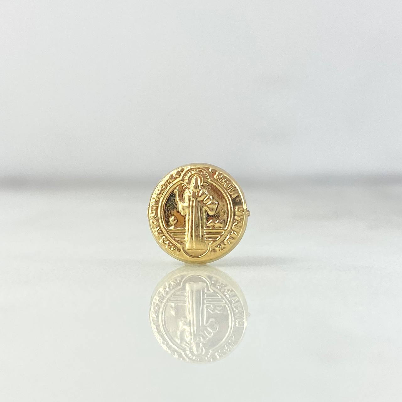 Herraje San benito 0.4gr / 0.5cm / Troquelado Tambor Oro Amarillo 18K