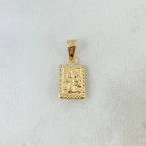 Dije Doble Faz 0.5gr / 1.8cm / Virgen del Carmen-Sagrado Corazon de Jesus Oro Amarillo