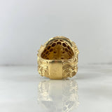 Anillo Rostro Cristo 16.4gr / T11 1/4 / Circones Celestes Oro Amarillo *