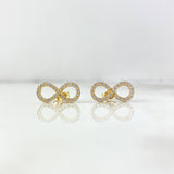 Set Infinito 4.15gr Dije / 1.4cm + Topos Circones Blancos Oro Amarillo (A.C)