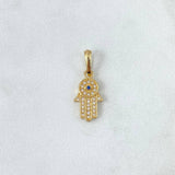 Dije Mano Hamsa 1.15gr / 2.2cm / Circones Blancos Azul Oro Amarillo