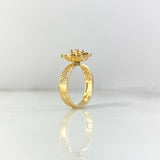 Anillo Flor 4.25gr / T6 1/2 / Circones Blancos Fucsias Oro Amarillo