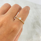 Anillo Solitario Churumbela 1.85gr / T7 1/4 / Circones Blancos Oro Amarillo