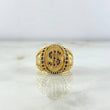 Anillo Signo Peso 10gr / T9 / Circones Negros Oro Amarillo