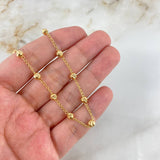 Pulso Estilo Militar 2.55gr / 17cm / 4mm Bolas Diamantadas Oro Amarillo