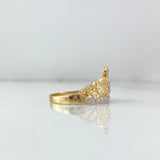 Anillo Corona Corazon 15s 3.3gr / T8 1/2 / Circones Blancos Dos Oros Amarillo Blanco