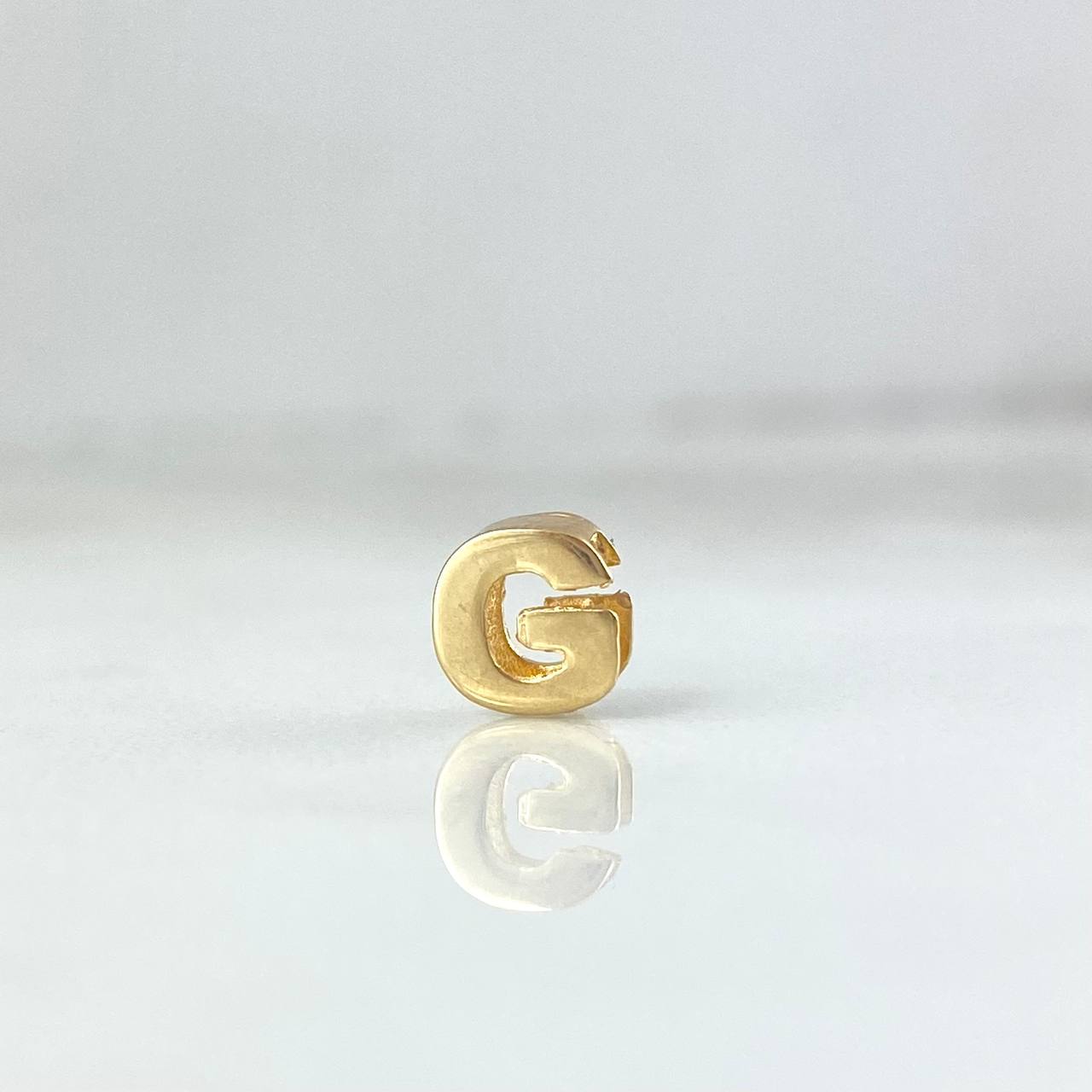 Herraje Letra G 0.35gr / 6mm Tambor Oro Amarillo 18K