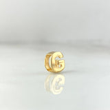 Herraje Letra G 0.35gr / 6mm Tambor Oro Amarillo 18K