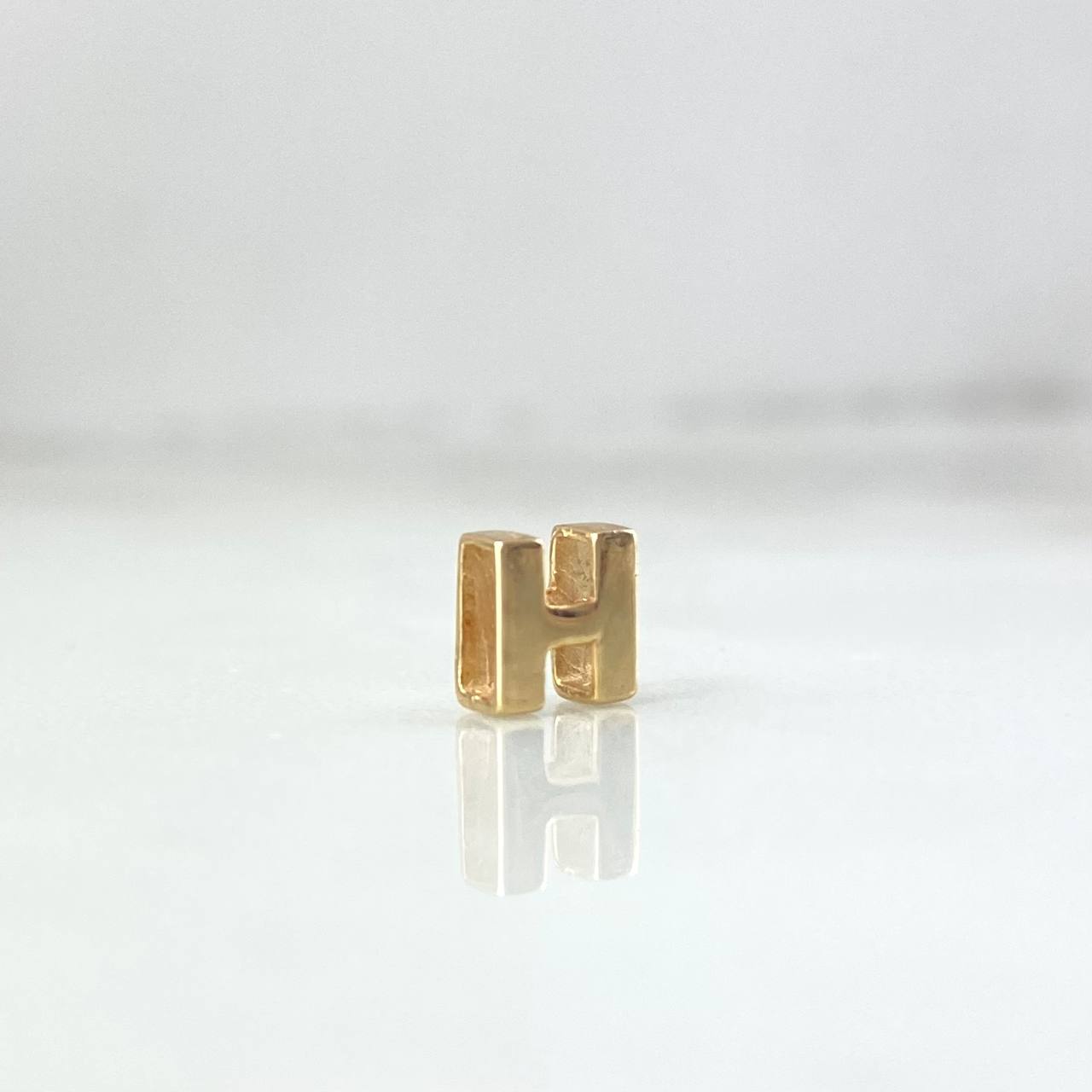 Herraje Letra H 0.4gr / 6mm Tambor Oro Amarillo 18K