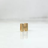 Herraje Letra H 0.4gr / 6mm Tambor Oro Amarillo 18K