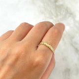 Anillo Corazones 1.2gr / T5 3/4 / Circones Blancos Oro Amarillo ©