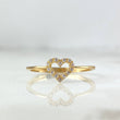 Anillo Silueta Corazon 1.4gr / T8 / Circones Blancos Oro Amarillo