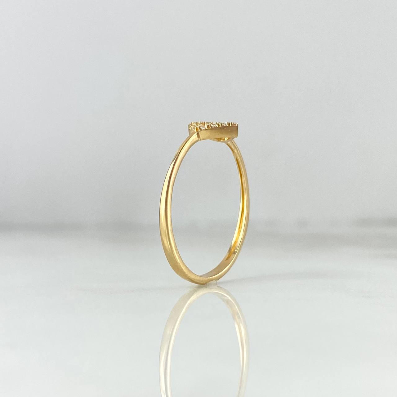 Anillo Silueta Corazon 1.4gr / T8 / Circones Blancos Oro Amarillo