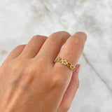 Anillo Corazones 2gr / T5 1/4 / Circones blancos Oro Amarillo