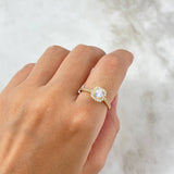 Anillo Halo Cuadrado 3.05gr / T7 1/2 / Circon Blanco Blancos Oro Amarillo