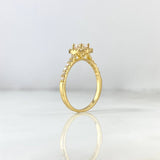 Anillo Halo Cuadrado 3.05gr / T7 1/2 / Circon Blanco Blancos Oro Amarillo