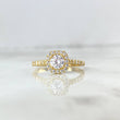 Anillo Halo Cuadrado 3.05gr / T7 1/2 / Circon Blanco Blancos Oro Amarillo