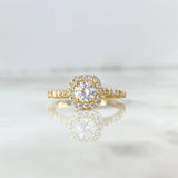 Anillo Halo Cuadrado 3.05gr / T7 1/2 / Circon Blanco Blancos Oro Amarillo