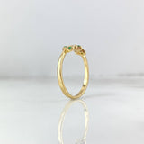 Anillo Hojas 1.95gr / T5 3/4 / Circones Blancos Verdes Oro Amarillo