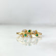 Anillo Hojas 1.95gr / T5 3/4 / Circones Blancos Verdes Oro Amarillo