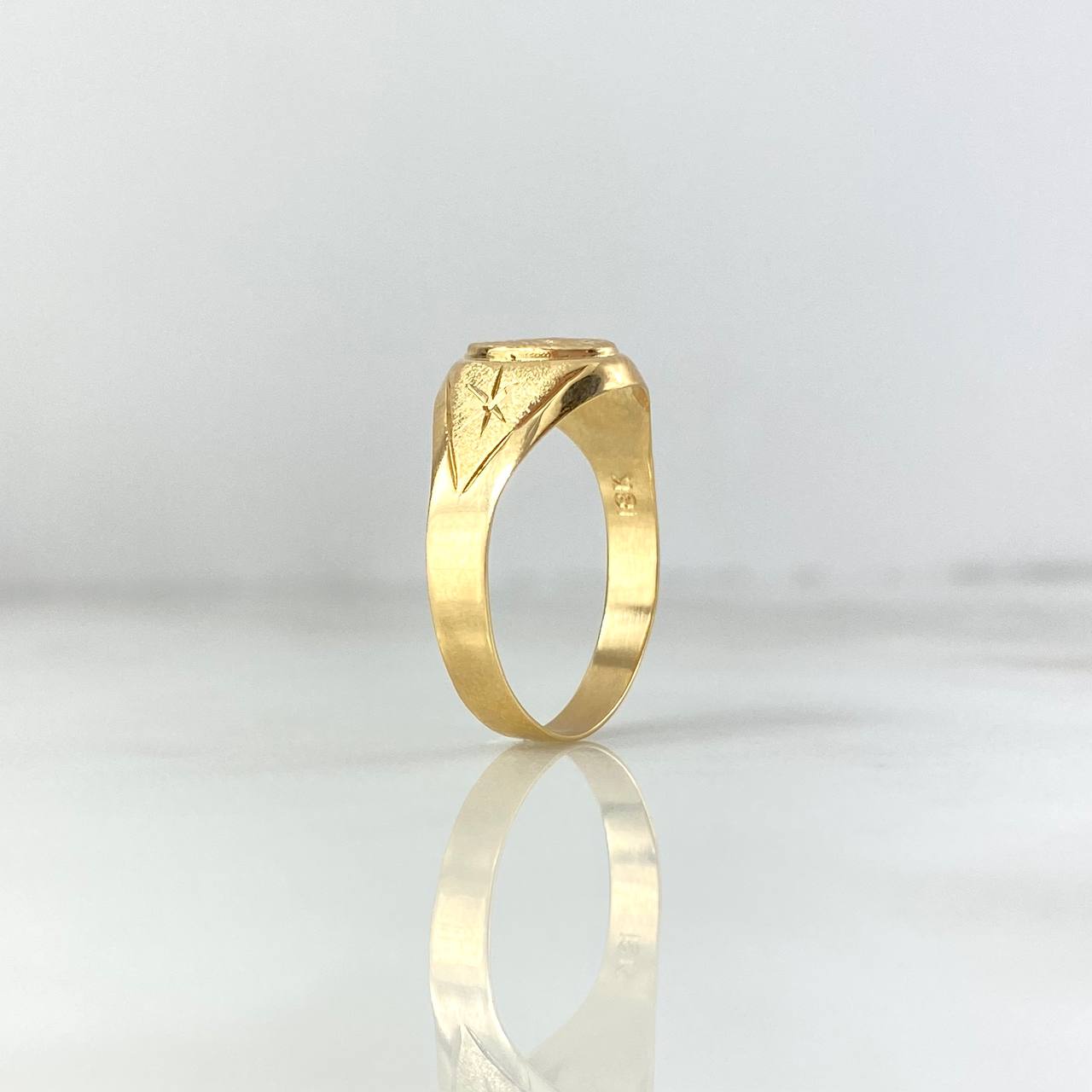 Anillo Sello Virgen Milagrosa 1.9gr / T7 1/2 / Estrella Oro Amarillo *