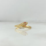 Anillo Serpiente 1.75gr / T 6 / Circones Blanco Rojo Oro Amarillo ©