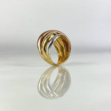 Anillo Rustico Curvas Cruzadas 5.5gr T7 1/4 Liso Tres Oros