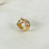 Anillo Rustico Curvas Cruzadas 5.5gr T7 1/4 Liso Tres Oros