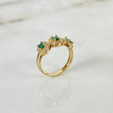 Anillo Trio 3gr T5 3/4 Circones Verdes Blancos Oro Amarillo