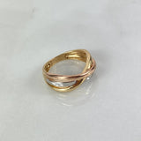 Anillo Rustico Curvas Cruzadas 4.4gr T6 Liso Tres Oros