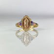 Anillo Virgen Guadalupe 2.3gr T6 1/4 Circones Pastel Dos Oros Amarillo Rosa