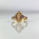 Anillo Virgen Guadalupe 2.3gr T6 1/4 Circones Pastel Dos Oros Amarillo Rosa