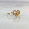 Anillo Corazon Guadalupe 1.55gr T6 Circones Blancos Oro Amarillo