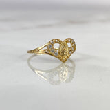 Anillo Corazon Guadalupe 1.6gr T6 3/4 Circones Blancos Oro Amarillo