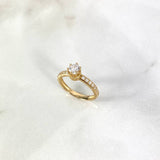 Anillo Corona Real 2.65gr T6 Circones Blancos Oro Amarillo